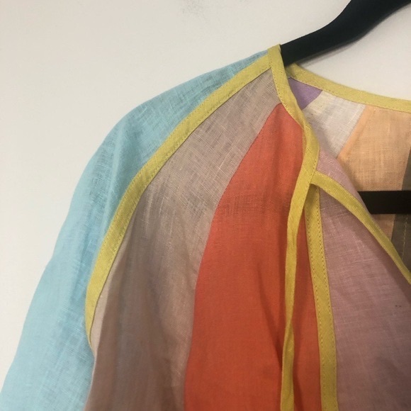 Zimmermann Lola Panelled Crop Top Linen 0 XS - Picture 3 of 6